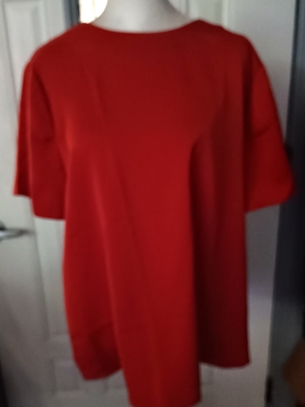 Banana Republic Red Short Sleeve Crewneck Blouse size Large Womens
